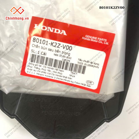 Chắn bùn sau bên trong-BỘ NHỰA ABL160 BẢN ĐẶC BIỆT-XANH XÁM ĐEN-2022