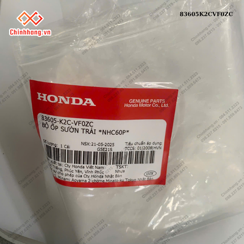 Bộ ốp sườn trái *NHC60P*-BỘ NHỰA Vision 2023 phiên bản thể thao,Màu Xám Xi Măng Đen