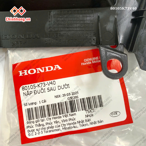 Nắp đuôi sau dưới-Bộ nhựa Future 125-2019 màu trắng