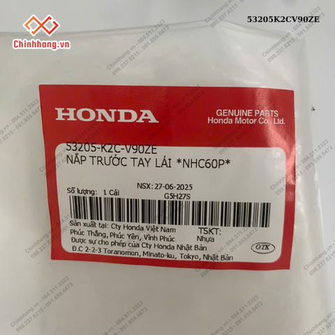 Nắp trước tay lái *NHC60P*-BỘ NHỰA Vision 2023 phiên bản thể thao,Màu Xám Xi Măng Đen