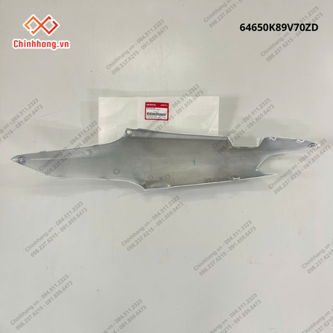 Bộ ốp sườn trái *NHB55*-Bộ nhựa Wave Alpha 110cc năm 2023 Trắng bạc