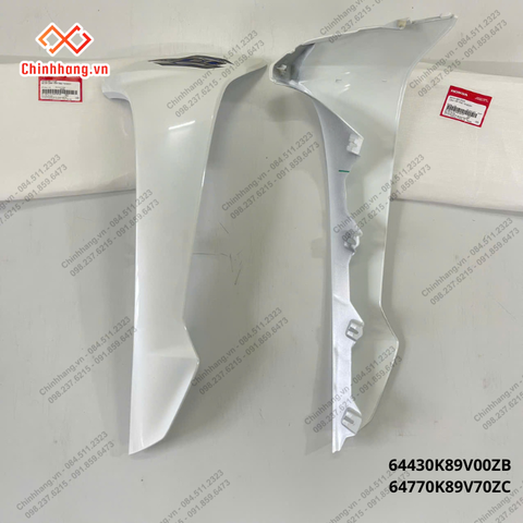 Bộ ốp cánh yếm trái phải*NHB55*-Bộ nhựa Wave Alpha 110cc năm 2023 Trắng bạc