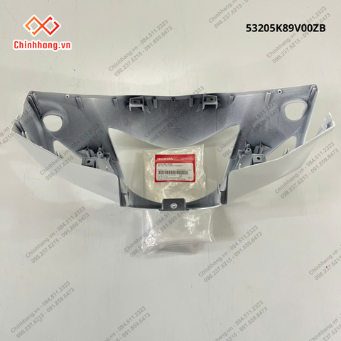 Ốp tay lái trước *NHB55P*-Bộ nhựa Wave Alpha 110cc năm 2023 Trắng bạc