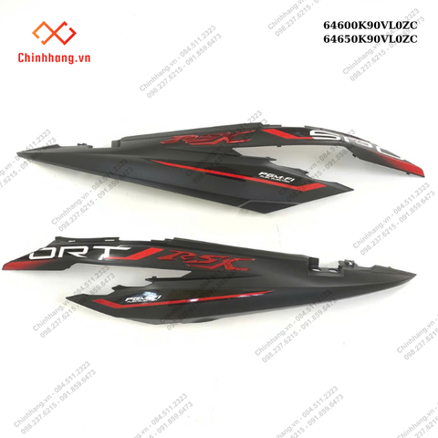 Bộ ốp sườn trái,phải *NHA76M*-BỘ NHỰA WAVE 110 RSX 2023 ĐỎ ĐEN ĐĨA
