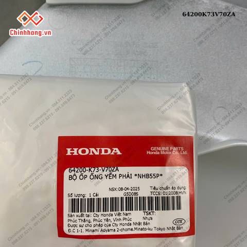 Bộ ốp ống yếm phải *NHB55P*-Bộ nhựa Future 125-2019 màu trắng