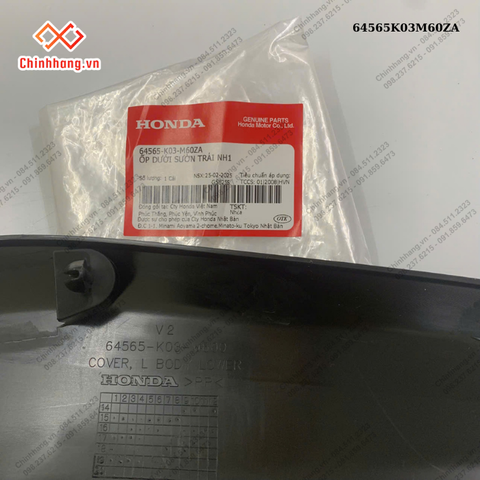 Ốp dưới sườn trái NH1-BỘ NHỰA K90 WAVE RSX 110 2018 màu Đỏ