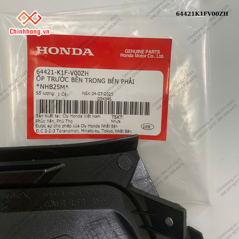 Ốp trước bên trong bên phải *NHB25M*-BỘ NHỰA ABL160 BẢN ĐẶC BIỆT-XANH XÁM ĐEN-2022