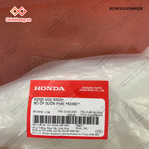 Bộ ốp sườn phải *R340C*-BỘ NHỰA Lead 110-2010,màu đỏ tươi