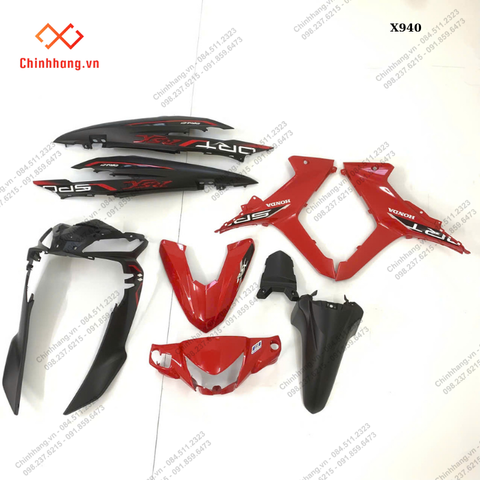 BỘ NHỰA MÀU BÓNG-BỘ NHỰA WAVE 110 RSX 2023 ĐỎ ĐEN ĐĨA