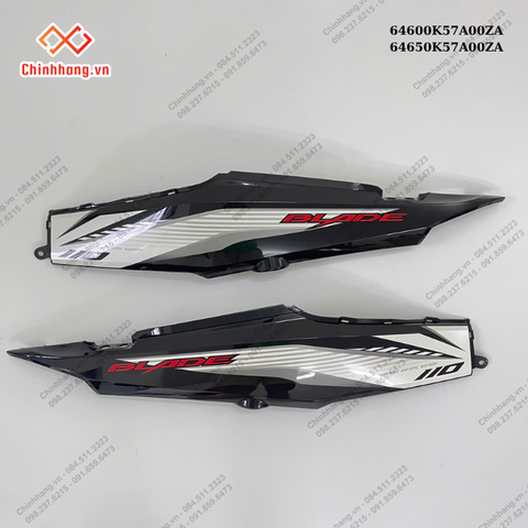 Bộ ốp sườn trái,phải *NHB55*-BỘ NHỰA WAVE BLADE SỐ TRẮNG ĐEN THƯỜNG