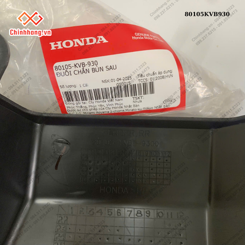 Đuôi chắn bùn sau-BỘ NHỰA Click màu đen-2010