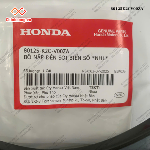 Bộ nắp đèn soi biển số *NH1*-BỘ NHỰA Vision 2023 phiên bản thể thao,Màu Xám Xi Măng Đen