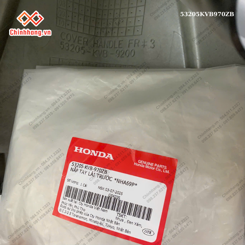 Nắp tay lái trước *NHA69P*-BỘ NHỰA Click màu đen-2010