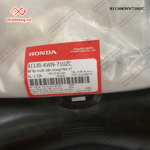 Bộ ốp trước bên trong*NH-1*-BỘ NHỰA PCX-2012- màu NÂU ĐEN