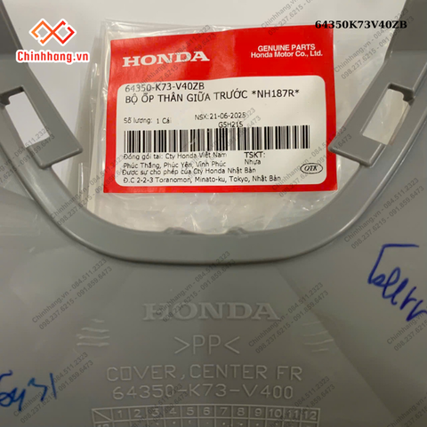 Bộ ốp thân giữa trước *NH187R*-Bộ nhựa Future 125-2019 màu trắng