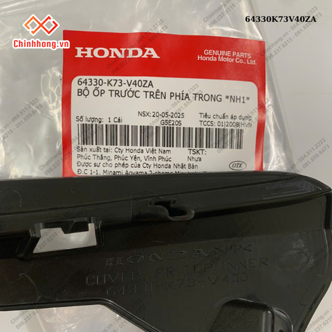 Bộ ốp trước trên phía trong *NH1*-Bộ nhựa Future 125-2019 màu trắng