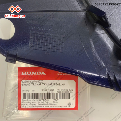 Trang trí nắp tay lái *PB421M*-BỘ NHỰA ABL160 BẢN ĐẶC BIỆT-XANH XÁM ĐEN-2022