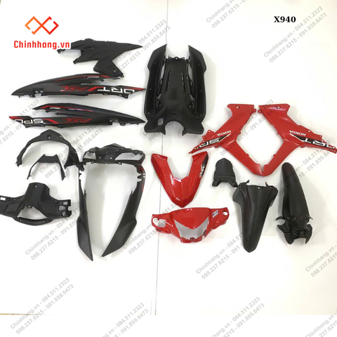 BỘ NHỰA WAVE 110 RSX 2023 ĐỎ ĐEN ĐĨA