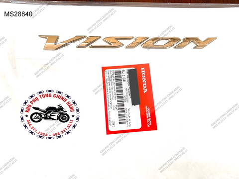 Cặp tem ốp sườn màu vàng VISION 110 bản cao cấp (2018-2020)