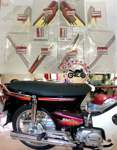 Bộ tem Dream 100cc (1997-2009). Có 8 mẫu