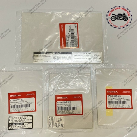 Bộ tem thông số xe Dream , Wave. ( 4 tem)