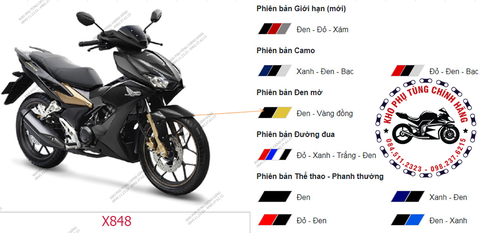 Bộ nhựa dàn áo Winner X-2020 Bản Đen mờ.