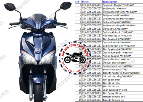 Bộ dàn áo AirBlade bản cao cấp 2017-2018. Có 4 màu