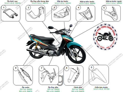 Bộ dàn áo wave RS- 2007 (Có 4 màu: Xanh- đỏ- cam-vàng)