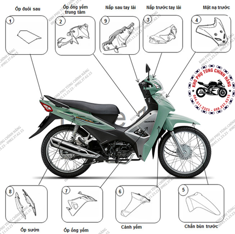 Phụ tùng cho xe Wave S 110 RS RSX Blade Alpha 110