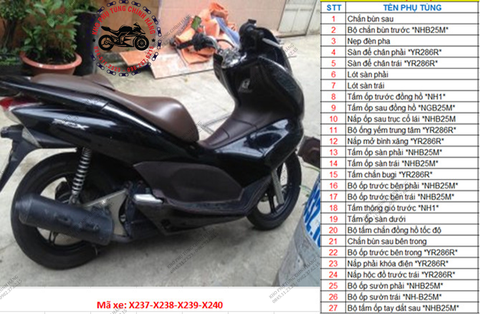 Bộ nhựa dàn áo PCX-2010 (Có 4 màu: Trắng-Đen-Đỏ-Vàng)