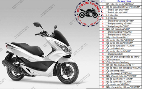 Bộ nhựa dàn áo PCX-2014 (Có 4 màu: Đen- Trắng- Đỏ-Xám)