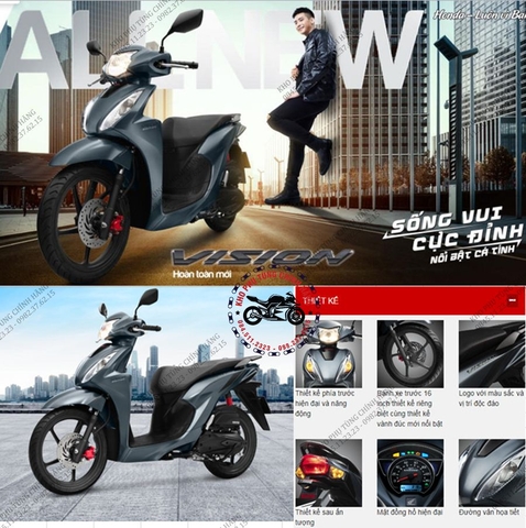 Bộ nhựa dàn áo Vision- (2020-2021)- Bản cá tính. Có 2 màu: Đen mờ- Ghi xám