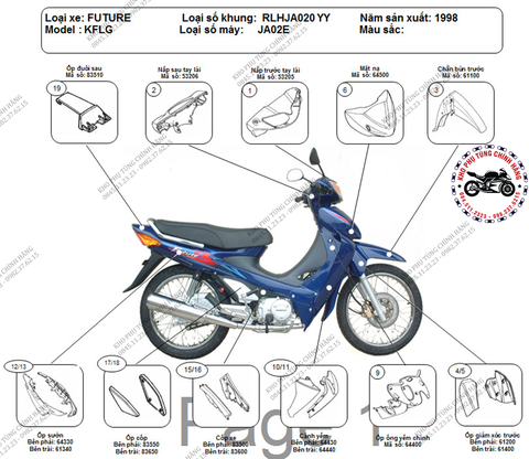 Bộ nhựa dàn áo Future I (1999-2001). Có 5 màu: Xanh ngọc-Ghi xám- Xanh tím- Đỏ cờ- Đỏ đô.