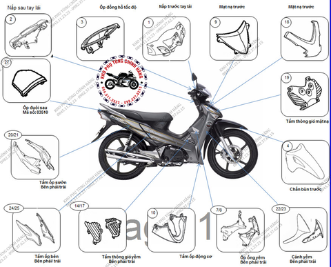 Bộ nhựa dàn áo Future Neo GT- (2007-2008). Có 3 màu: Xanh tím- Đỏ-Đen