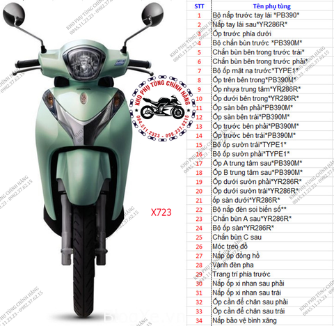 Bộ nhựa dàn áo SH Mode- 2016. Có 7 màu