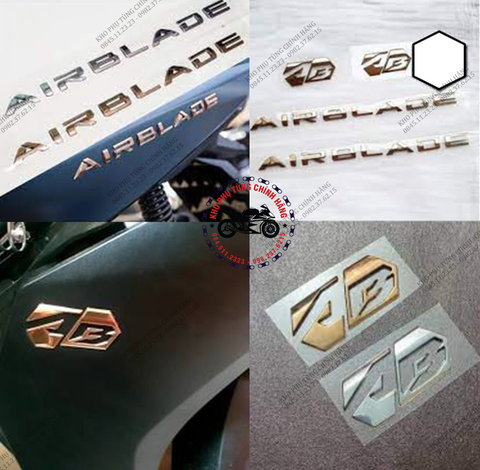 Bộ tem logo Air Blade  đời 2020-2021. Có 2 màu: vàng- trắng