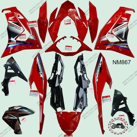 Bộ nhựa màu 14 chi tiết xe Winner X đời 2022 phiên bản tiêu chuẩn