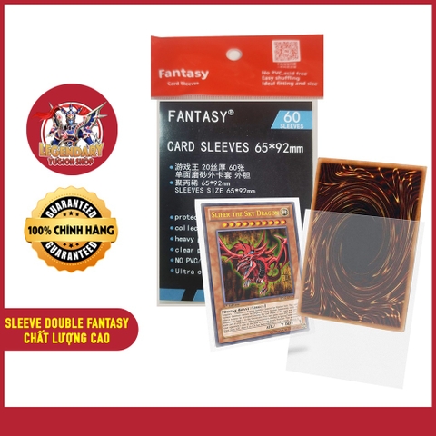 [Phụ Kiện Yugioh] Bọc Bài - Sleeve Double Fantasy Trong Suốt Chính Hãng 65x92mm Cao Cấp Siêu Bền Theo Tiêu Chuẩn