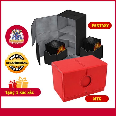[Phụ kiện Yugioh Chính Hãng] Deck Box Da Đôi Yugioh, Vanguard, Pokemon - Hộp Đựng Bài 2 Ngăn Bằng Da Chất Lượng Cao
