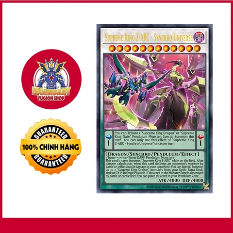 [Thẻ Bài Yugioh Chính Hãng]  Supreme King Z-ARC - Synchro Universe