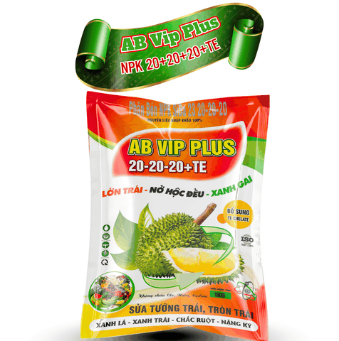 AB VIP PLUS 20-20-20+TE – Lớn Trái, Nở Hộc Đều, Xanh Gai