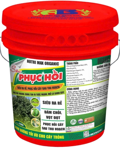 XÔ SIÊU PHỤC HỒI - NUTRI MAX ORGANIC