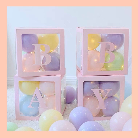 Set hộp chữ "BABY" (KHÔNG KÈM BÓNG NHỎ BÊN TRONG)