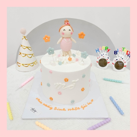 Bánh kem tạo hình em bé gái 3D xinh xắn cho bé gái - Bánh kem fondant