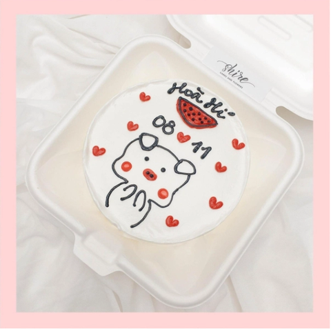 Mini Bento hình heo dễ thương - Bánh kem bơ mini hộp bã mía