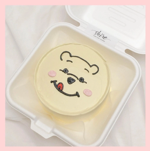 Mini Bento hình gấu dễ thương - Bánh kem bơ mini hộp bã mía