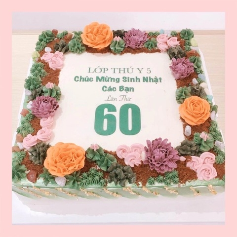 Bánh kem 1 tầng theo logo doanh nghiệp/công ty