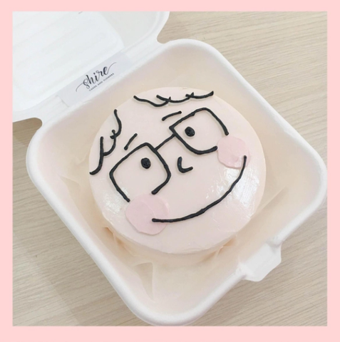 Mini Bento vẽ người - Bánh kem bơ mini hộp bã mía