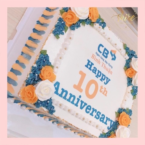 Bánh kem 1 tầng theo logo doanh nghiệp/công ty