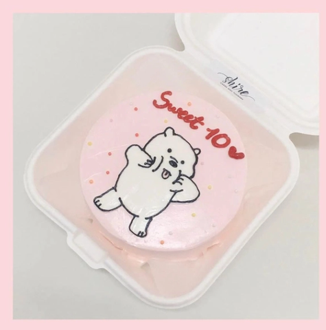 Mini Bento hình gấu dễ thương - Bánh kem bơ mini hộp bã mía